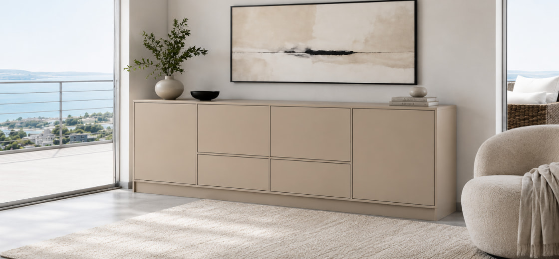 Sideboard nach Maß in Greige